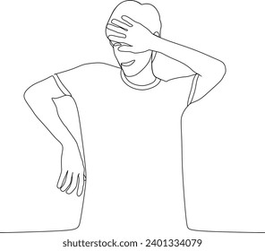 a vector-drawn photo of a man looking embarrassed