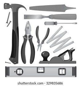 vector-drawn set of tools for repair