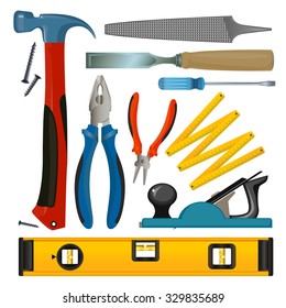 vector-drawn set of tools for repair