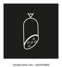 vectore icon, cut sausage on white background
