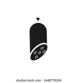 vectore icon, cut sausage on white background