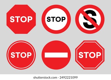 vectore illustration of International  Stop Sign Collection