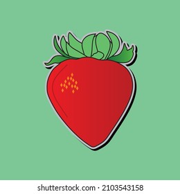 Vectore Stock Red  Strawberries Minimalis Desain 