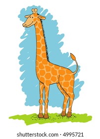 vectored illustration of giraffe...easy editable about changing color...