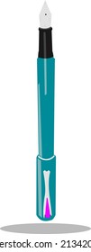 vectored simple designed blue pen clipart