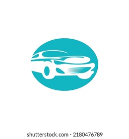 vectorel car logo with blue background