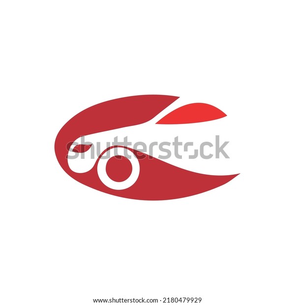 vectorel car logo with red bacround,
İllustrator template.