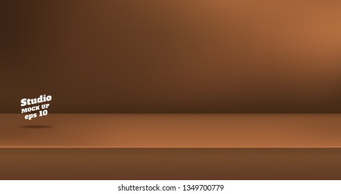 Vector,Empty dull color tan studio table room background ,product display with copy space for display of content design.Banner for advertise product on website