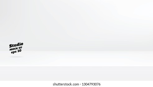 Vector,Empty modern white color studio table room background ,product display with copy space for display of content design.Banner for advertise product on website