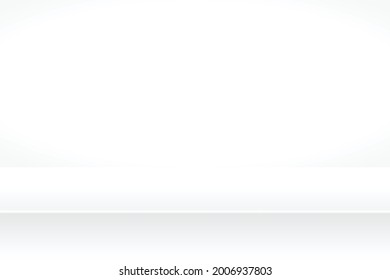 Vector,Empty modern white color studio table room background ,product display with copy space for display of content design.Display for advertising