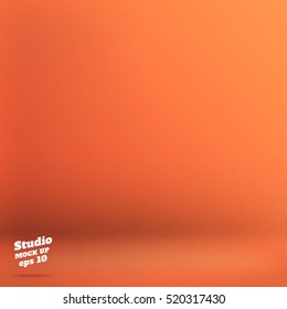 Vector,Empty orange color studio room background ,Template mock up for display or montage of product,Business backdrop