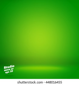 Vector,Empty vivid lighting green studio room background ,Template mock up for display or montage of product,Business backdrop