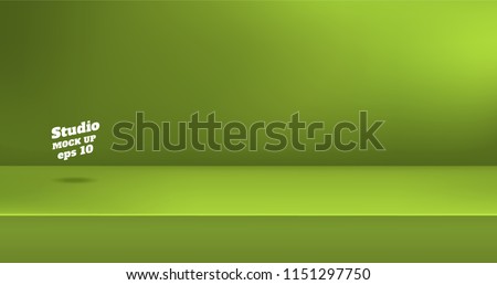 Vector,Empty vivid lime green color studio table room background ,product display with copy space for display of content design.Banner for advertise product on website