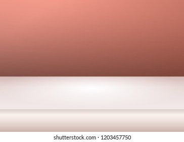 Vector,Empty vivid pink gold studio table room background ,product display with copy space for display of content design.