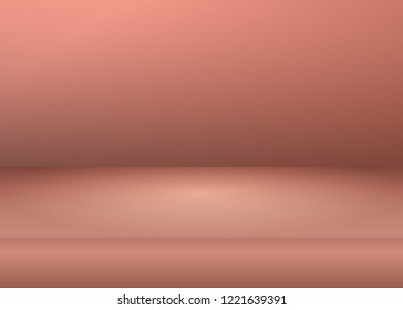 Vector,Empty vivid pink gold studio table room background ,product display with copy space for display of content design.