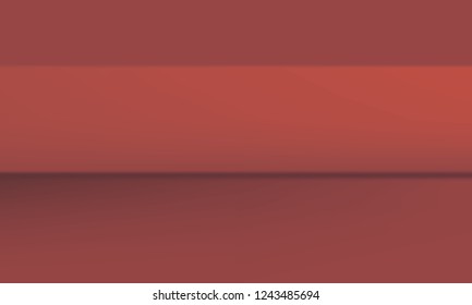 Vector,Empty vivid red color studio table room background ,product display with copy space for display of content design.Banner for advertise product on website