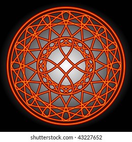 (Vector-eps10) Orange swirls and circles pattern.
A Jpg version is also available.