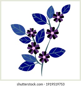 Vector-floral, blooming apple twig
pattern, colorful art. Template.