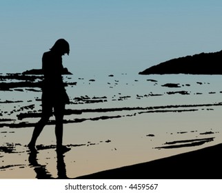 -vector-girl silhouette