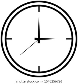 vector-graphic illustration of a clock as icon, isolated on white background