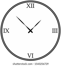 vector-graphic illustration of a clock as icon, isolated on white background