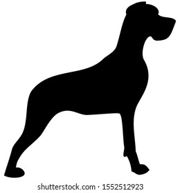 vector-graphic illustration, silhouette of a dog, isolated on white background