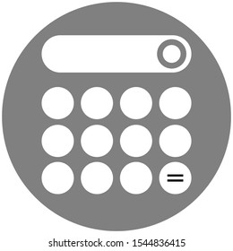 vector-graphic illustration of a simple calculator, icon symbol, isolated on white background