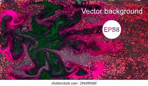 vectorgreen and purple artwork marbling background, clot of paint