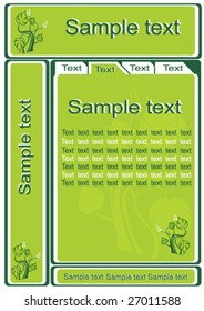vectorial banner with pages for a site in the internet in a green color