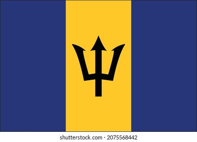 vectorial barbados flag with clean background