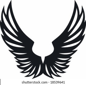 Vectorial big spread eagle two wings design