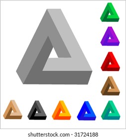 vectorial character as a triangle. Illusion grafic 