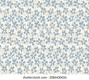 Ilustración vectorial de un hermoso ramo floral. acuarela, fondo textured blue floral Ditsy. Estilo de libertad. tela, cubiertas, manufactura, papel pintado, papel impreso, envoltura de regalo.