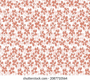 Ilustración vectorial de un hermoso ramo floral. acuarela, fondo textured orange floral Ditsy. Estilo de libertad. tela, cubiertas, manufactura, papel pintado, papel impreso, envoltura de regalo.