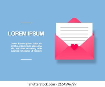 vectorial design of mail with love message