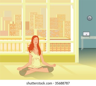 Vectorial design relaxing woman