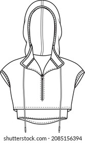 vectorial draw hoodie sleeveless top