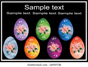 vectorial easter varicoloured eggs with colors