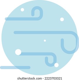 Ilustración vectorial en fondo transparente, de icono del aire. Aire frio y viento. 