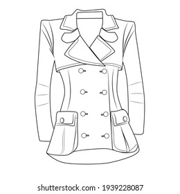 vectorial fashion trench coat illustration 