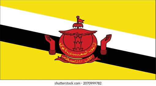 vectorial flag of brunei with clean background