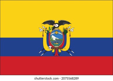 Vektorflagge von Ecuador auf sauberem Hintergrund