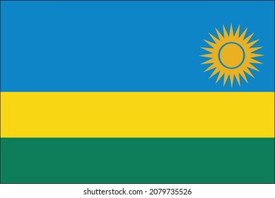 vectorial flag of rwanda with clean background