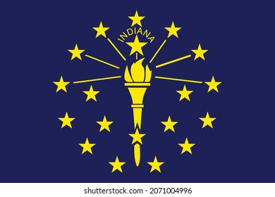 Vectorial-Flagge des Staates Indiana mit sauberem Hintergrund