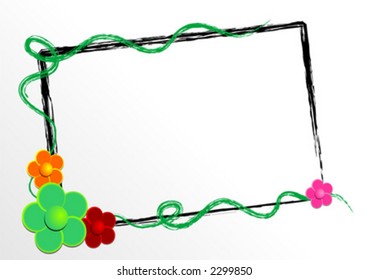 Vectorial flower pattern with frame