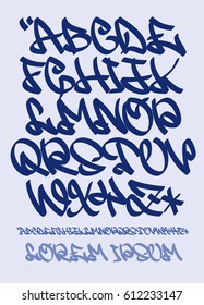 Vectorial font in graffiti hand written style. Capital letters alphabet.