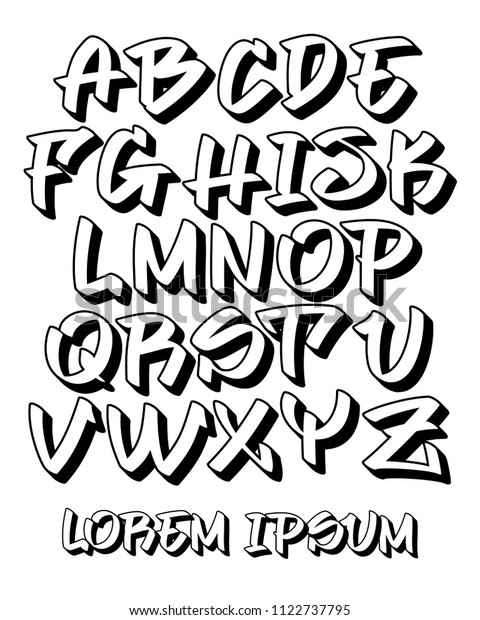Vectorial Font Readable Graffiti Hand Written Stock Vector Royalty Free