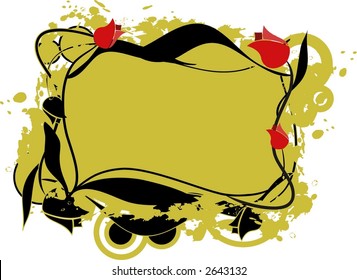 vectorial frame with tulips