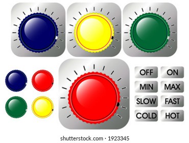 Vectorial glass and jagged buttons with different kind of applications