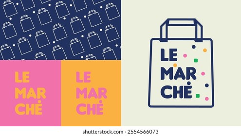 Vectorial graphic of le marché logo. Graphic design